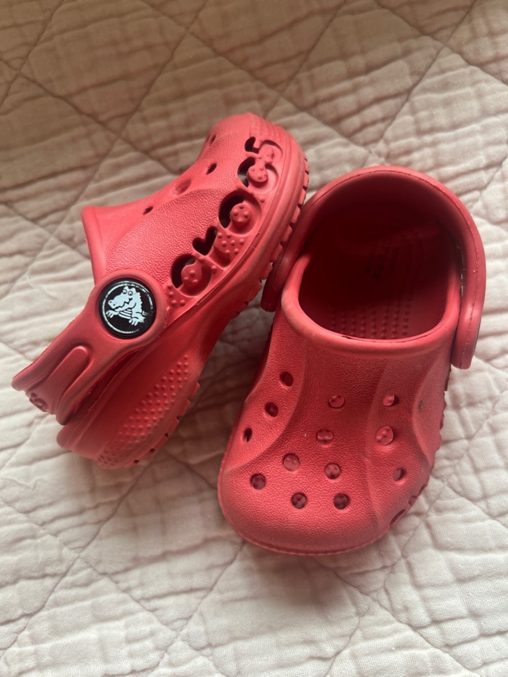CROCS Kids Red Classic Clog with Heel Strap